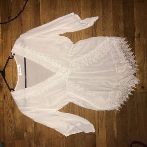 Yi Thang white embroidered romper
