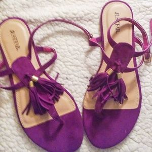 Fuchsia Tassel Sandals