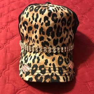 Bedazzled Cheetah Print Baseball Cap