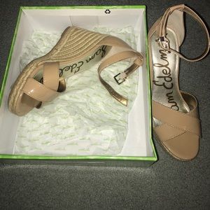 San Edelman beige wedges size 9