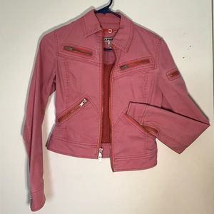 Vintage Pink Jacket With Zippers