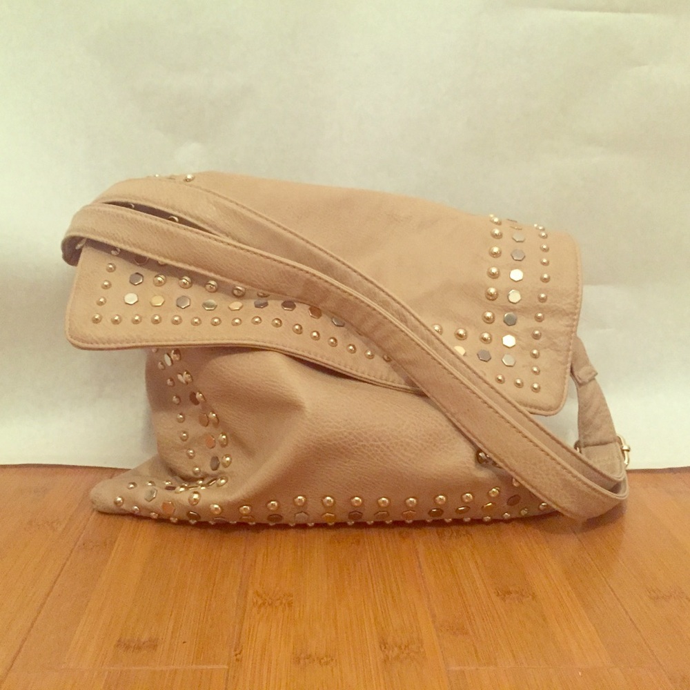 Tan jewel studded purse