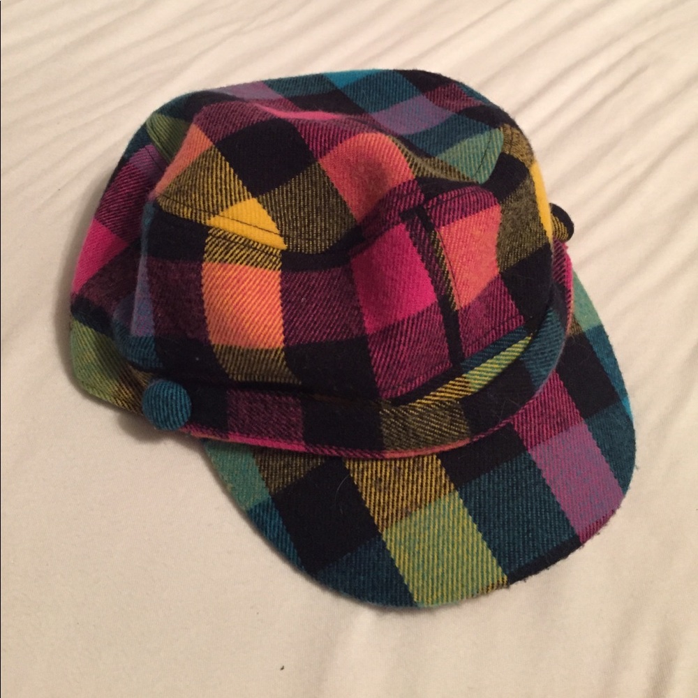 Multicolored checkered hat