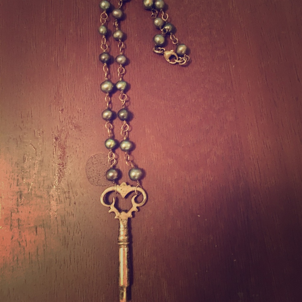 Key 🔑 to my heart ❤️ necklace with hematite beads