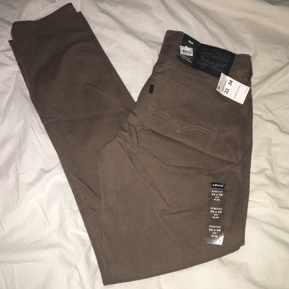 Men's Tan Levi's 511 Slim Stretch Jeans 33 x 34 - Picture 1 of 3
