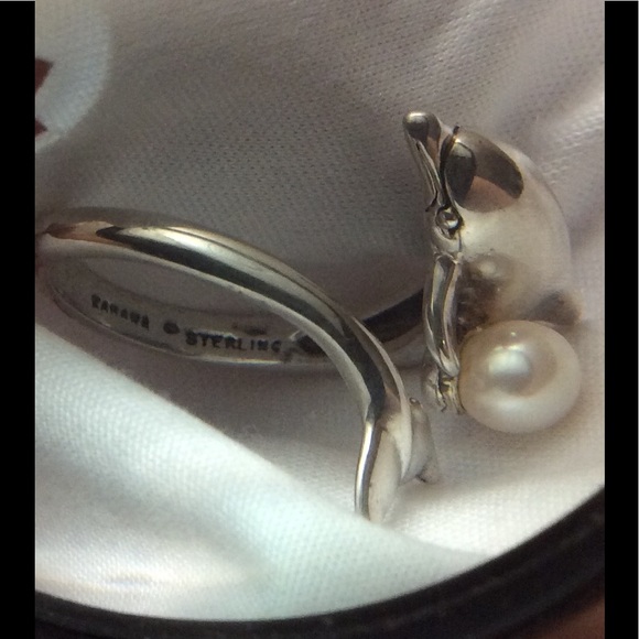 Sterling Silver Dolphin 🐬 with Pearl Ring - Picture 6 of 7