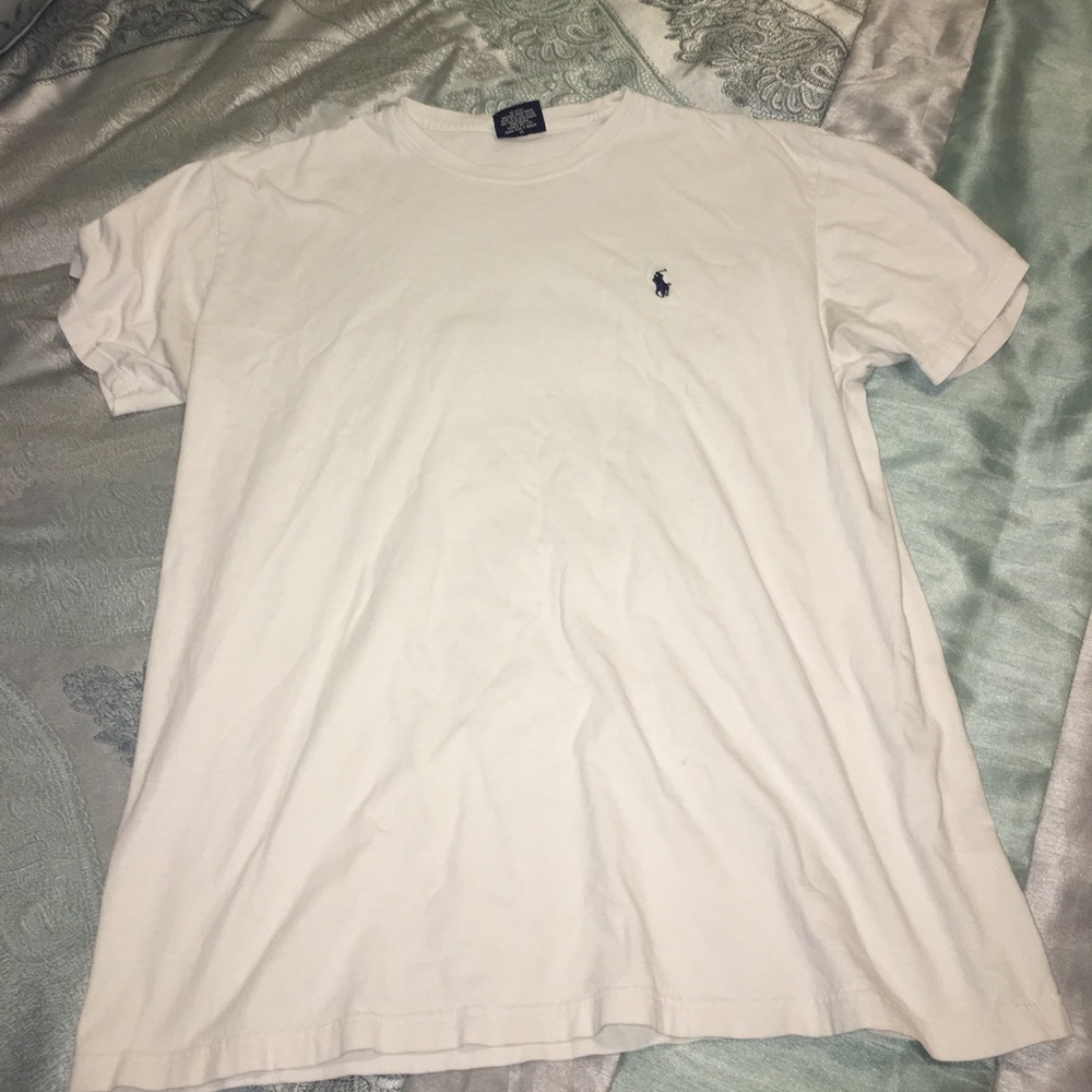 MENS RALPH LAUREN TEE OFF WHITE GRAY