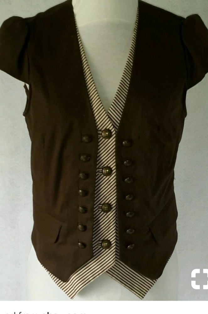 BCBG Brown Buttoned Vest size XXS