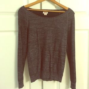 Off the shoulder fitted long sleeve sweater shirt
