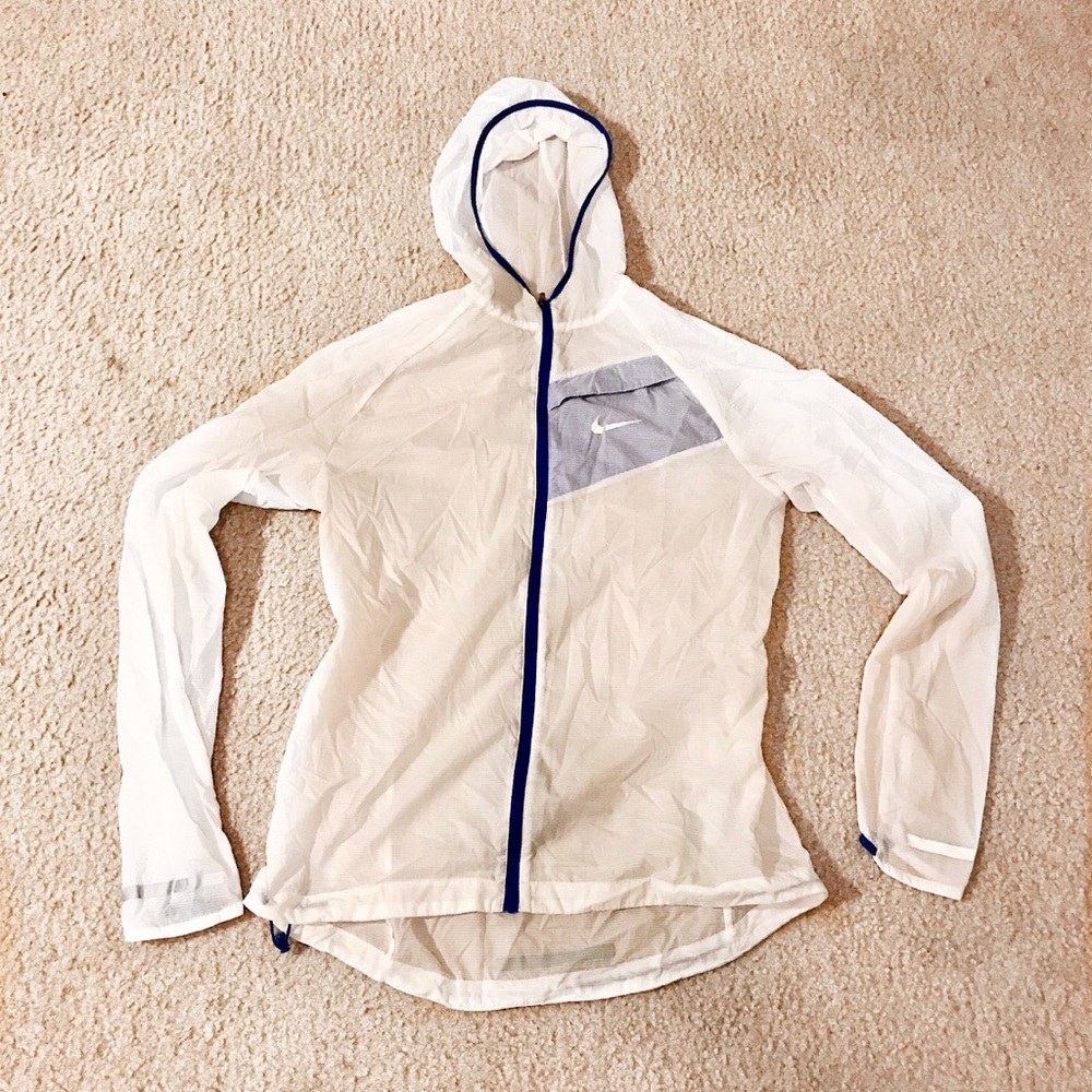 Nike White Nylon Windbreaker