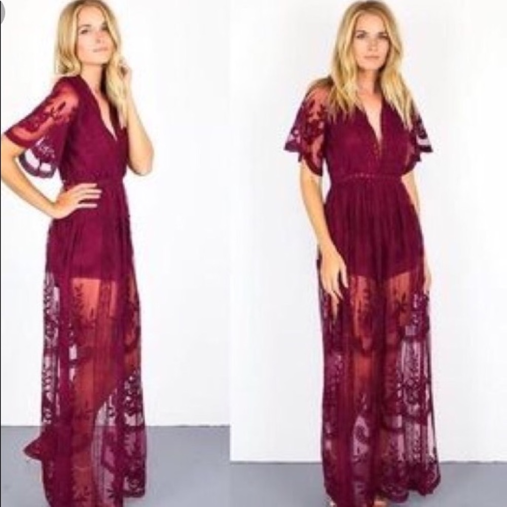 Honey punch lace dress with romper underneath