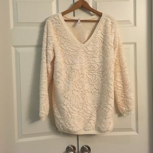 Cream rose pattern sweater