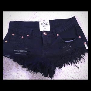 One Teaspoon "Trash Whores" denim shorts size 25