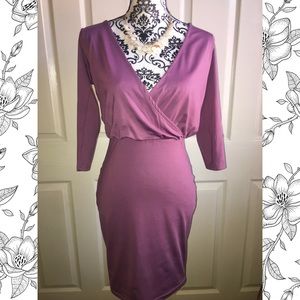 Curve-Hugging Silky Purple Dress