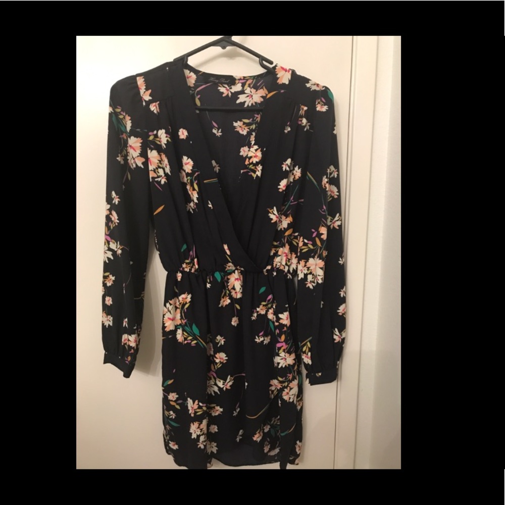 Navy blue floral dress