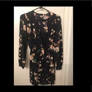 Navy blue floral dress