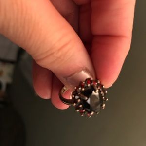 Garnet cluster ring.