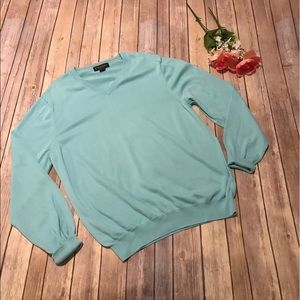 Brooks Brothers Light Blue/Aqua V Neck Sweater Brooks Brothers Light Blue/Aqua V Neck Sweater