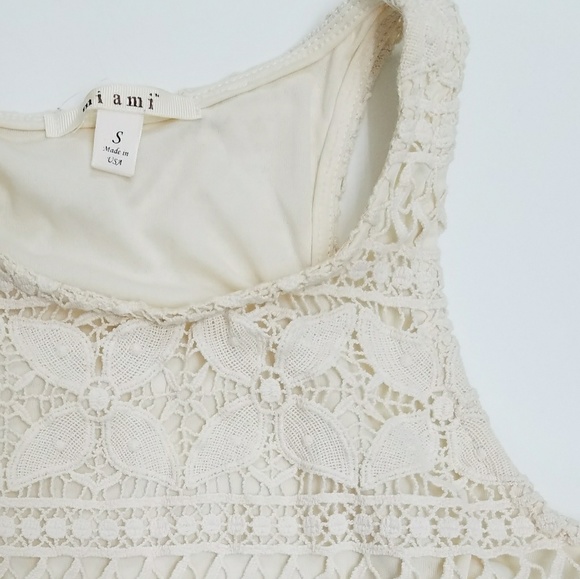 Tops - Lace -Cream Tank Top