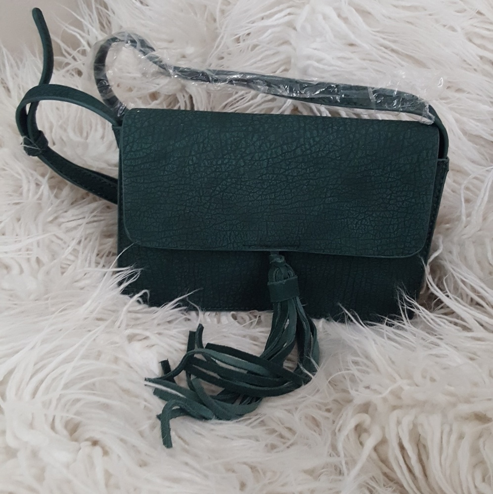 Green leather  crossbody bag