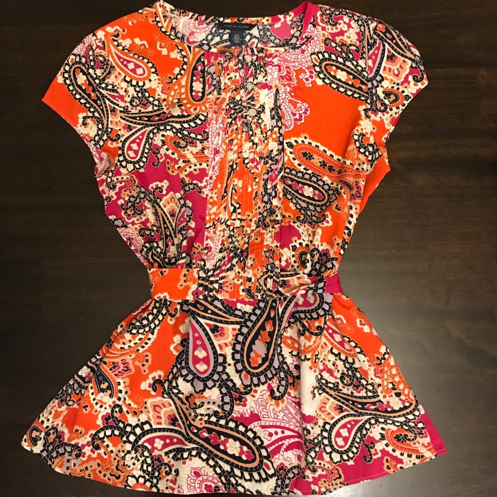 Women's Tommy Hilfiger Cap Sleeve Blouse w/Ties