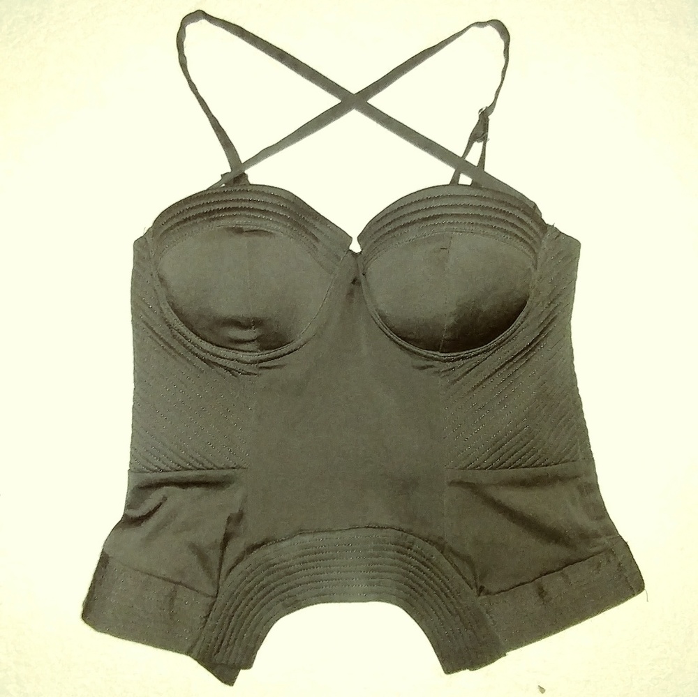 Nasty Gal corset cross strap shirt