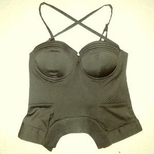 Nasty Gal corset cross strap shirt