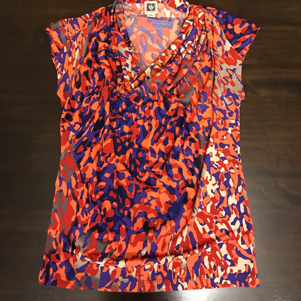 Women's Anne Klein Cap Sleeve Cowl Neck Blouse