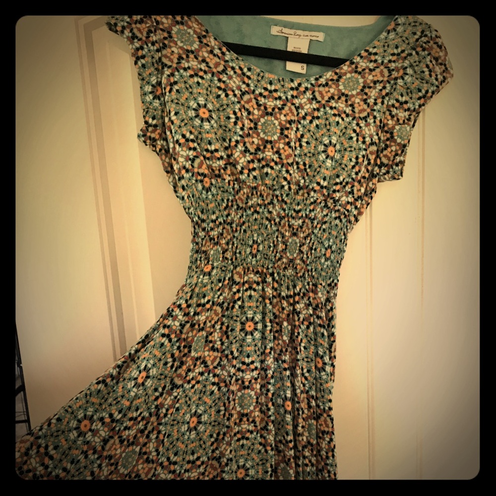 Blue patterned dress
