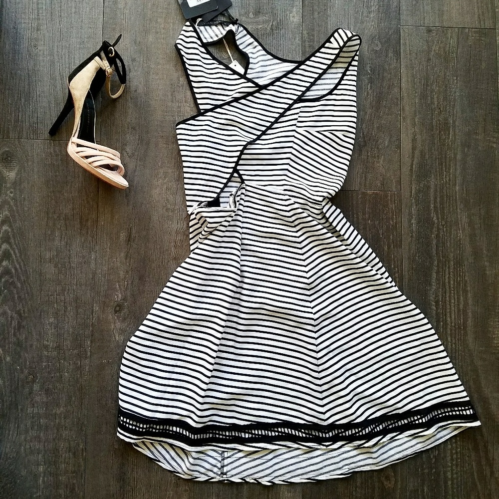 Silvian Heach Black and White Dress XS
