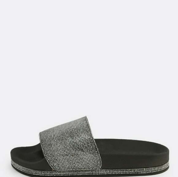 Black Diamond Accent Slides with Rhinestones - Picture 3 of 5