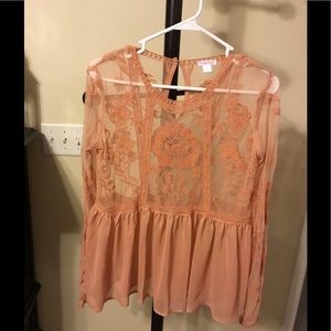 Lace peplum shirt