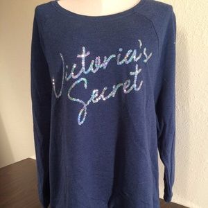 Victoria's Secret Blue Logo Bling Sweatshirt - NWT