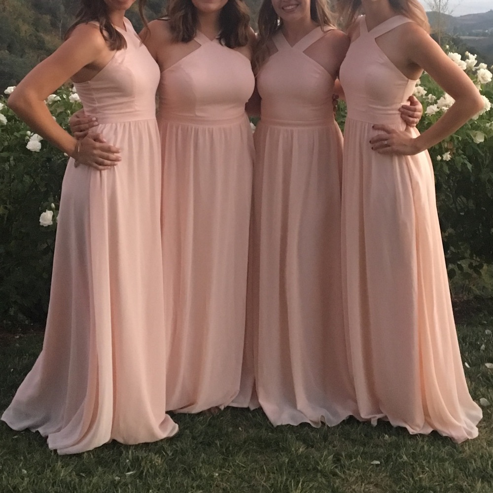 Lulu blush chiffon maxi dress