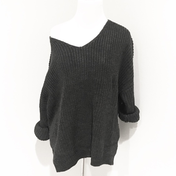 LAST ONE// Charcoal knitted sweater - Picture 2 of 5