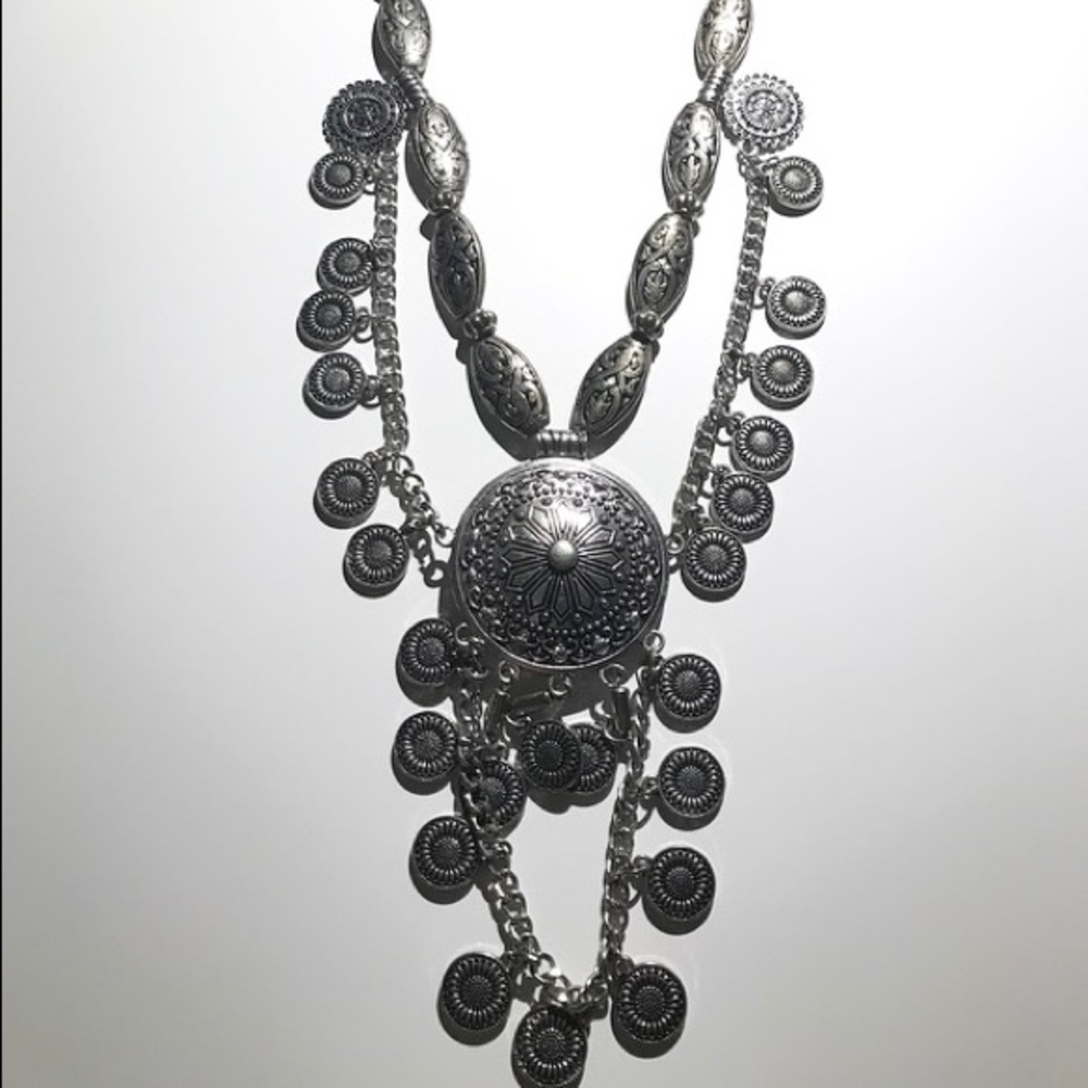 Silver statement necklace