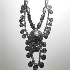 Silver statement necklace