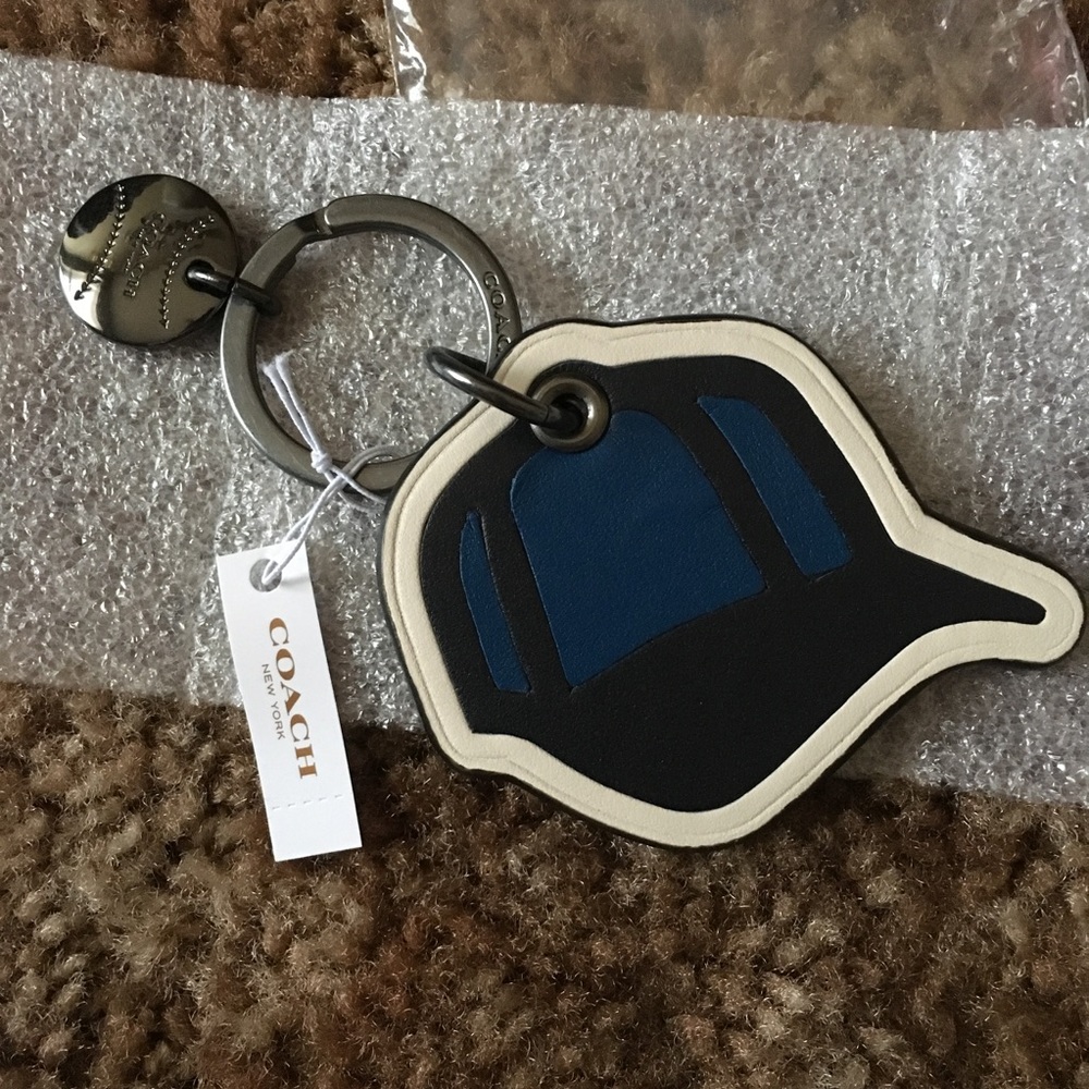 Coach Baseball Cap Leather Key Chain