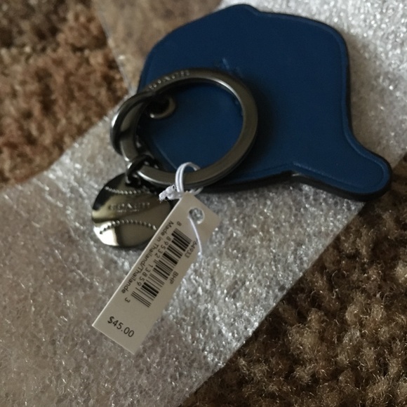 Coach Baseball Cap Leather Key Chain - Picture 5 of 7