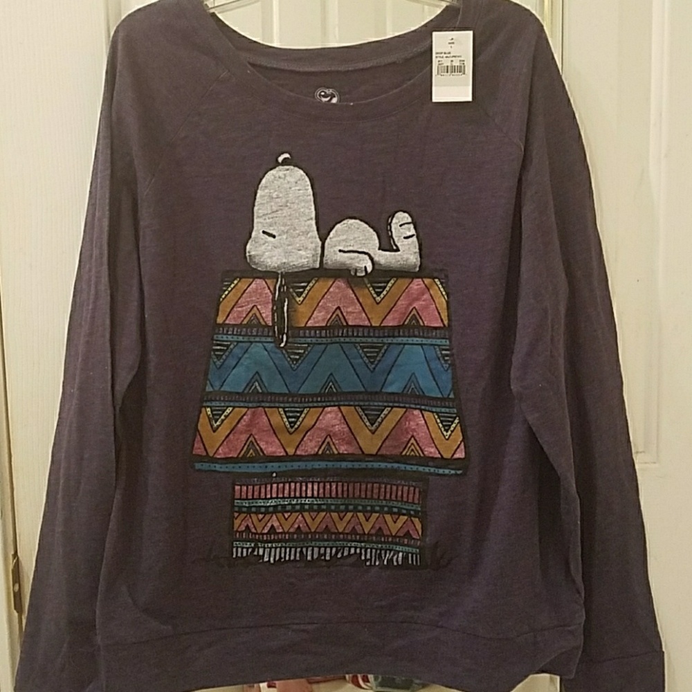 Blue cotton sweatshirt with Snoopy! Still w/ tag!