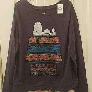 Blue cotton sweatshirt with Snoopy! Still w/ tag!