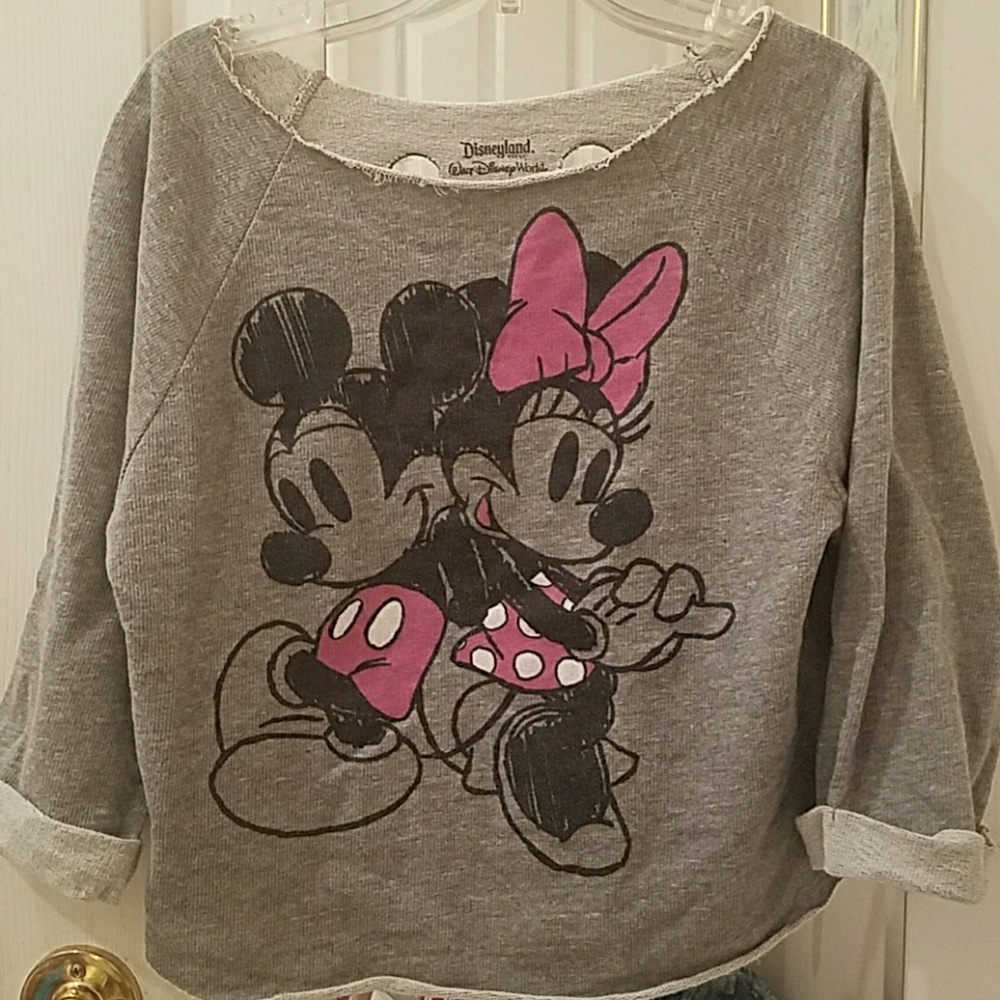 Disney Minnie and Mickey cropped sweatshirt
