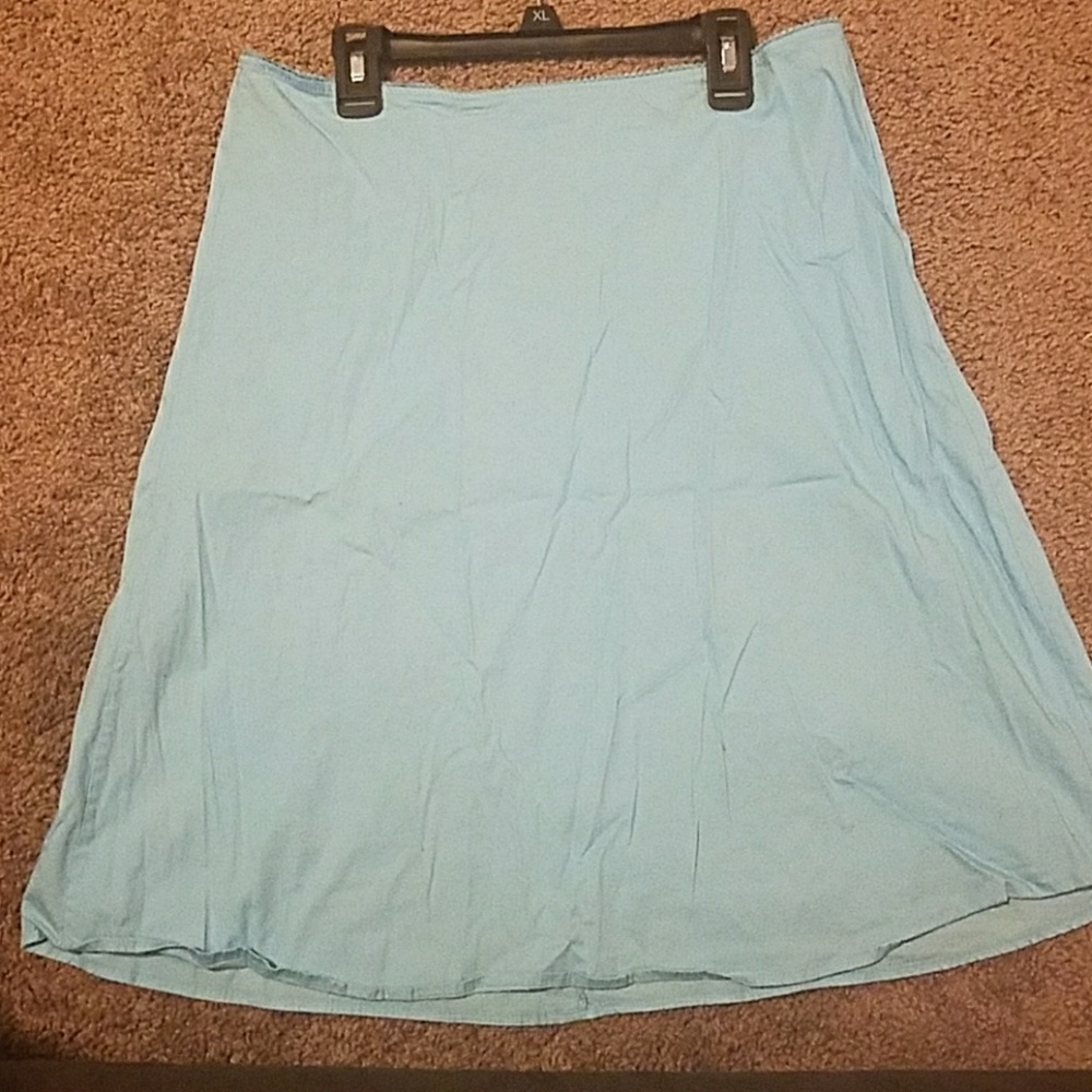 pale blue skater skirt or slip