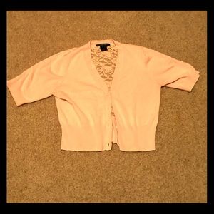 Pink Juniors lace sweater size L