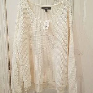 Never Worn Crochet Pattern Sweater in White/Cream