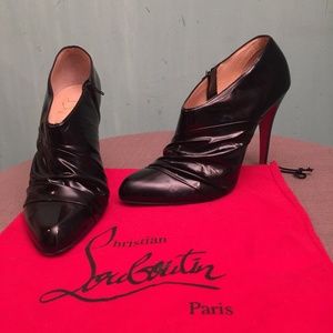 CHRISTIAN LOUBOUTIN 41 PATENT STILETTO ANKLE BOOT