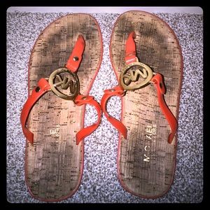 Orange Michael Kors sandals size 6