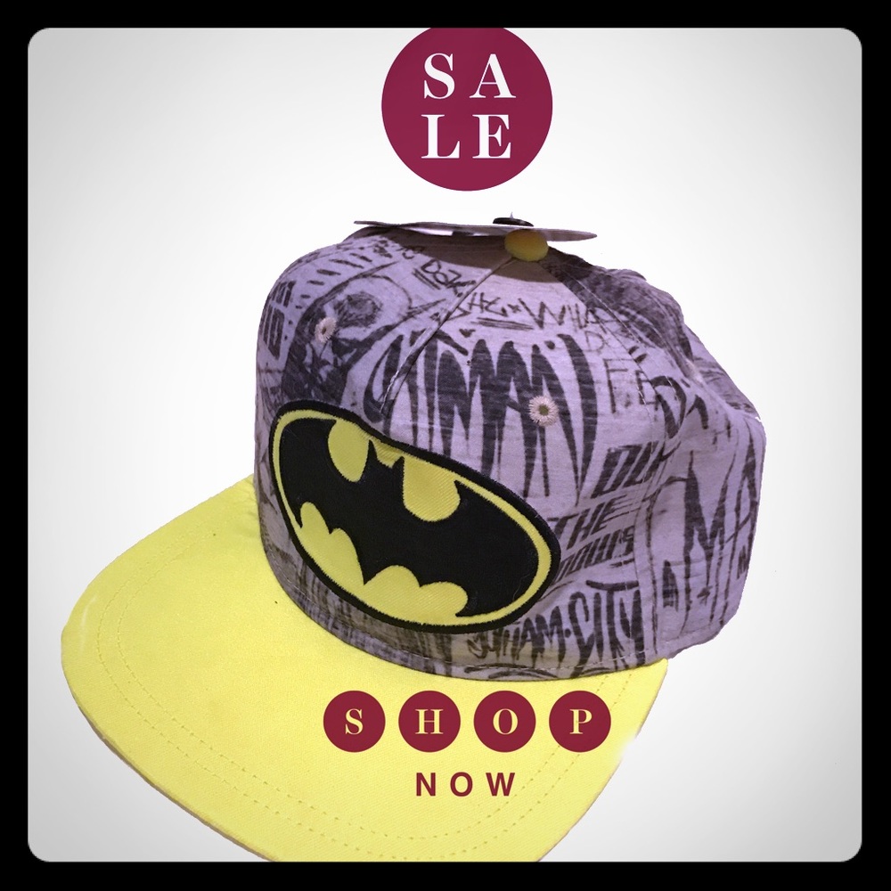 NWT Neon Batman Hat One Size Youth Adjustable
