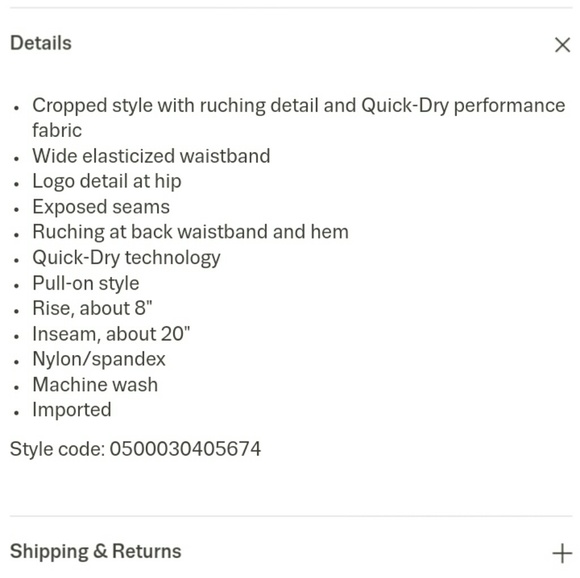 Calvin Klein ruched back workout capris... sz. Sm - Picture 7 of 8