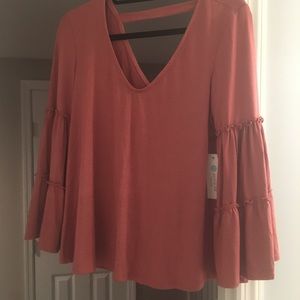 Ruffle bell sleeve top
